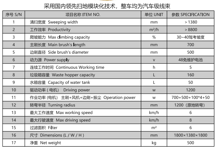 洁路宝驾驶柯坪扫地机1400